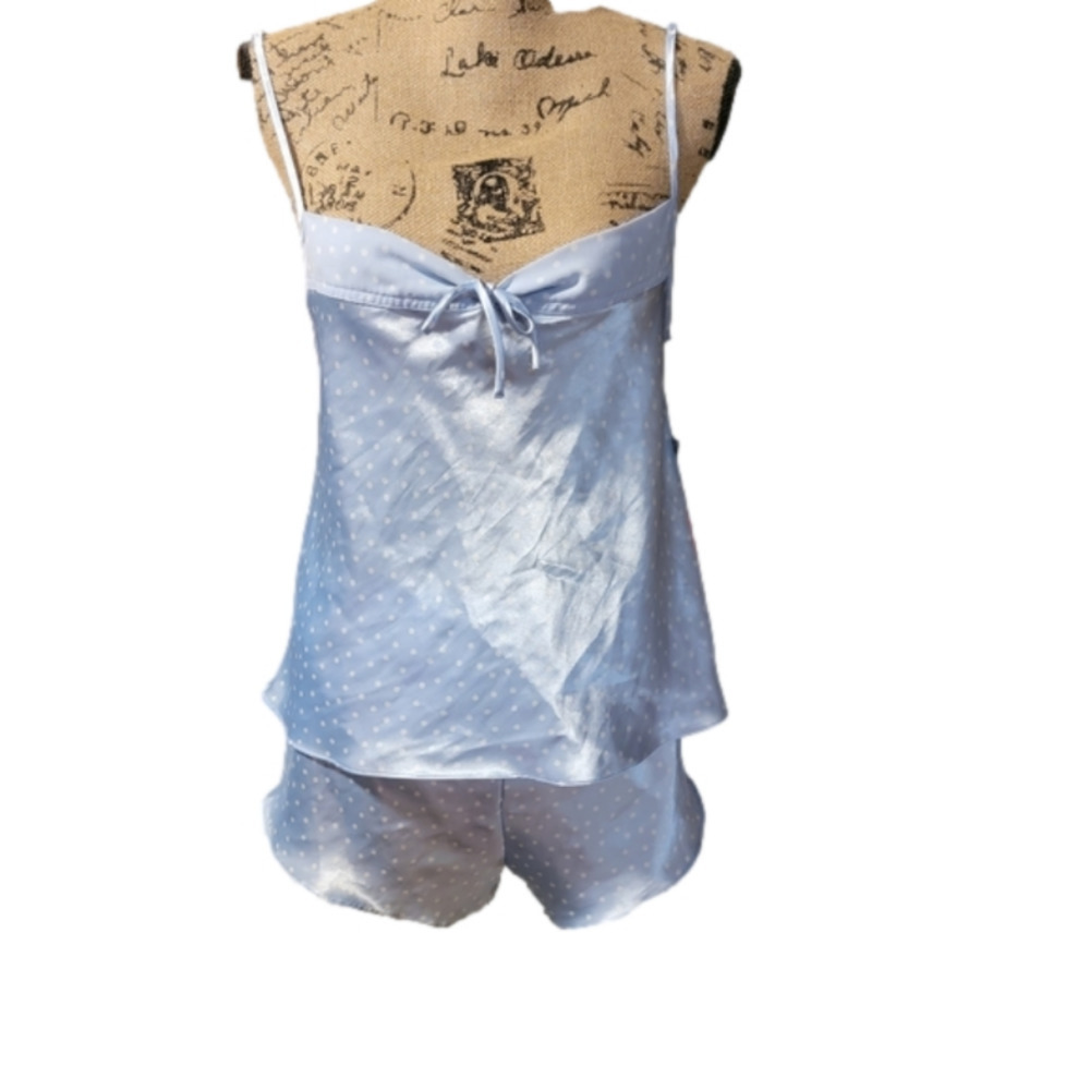 ETIENNE Blue & White Polka Dot Cami and shorts sleep lingerie set. New with tags